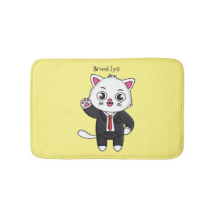 Tapete De Banheiro Gato gatinho bonito em desenho animado