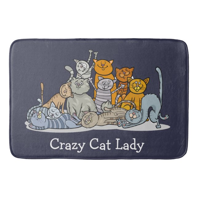 Tapete De Banheiro Gato Louco Design Bath Mat (Frente)