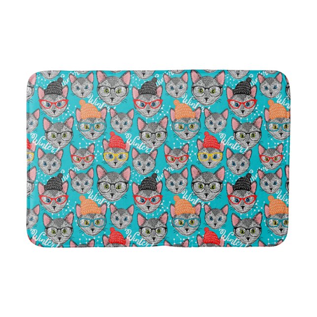 Tapete De Banheiro Gato no chapéu (Frente)