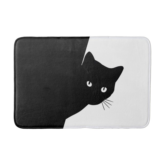 Tapete De Banheiro Gato Preto Astuto (Frente)