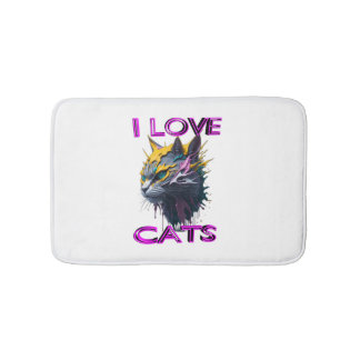 Tapete De Banheiro Gato preto branco 1