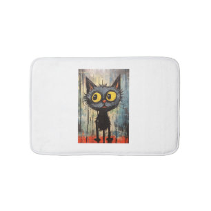 Tapete De Banheiro Gato Preto Com Olhos Amarelos