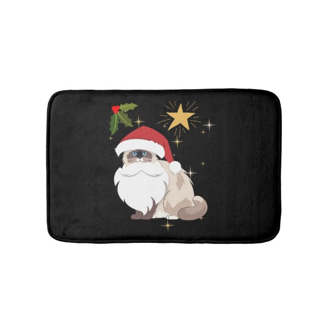 Tapete De Banheiro gato Ragdoll de Natal (frente)