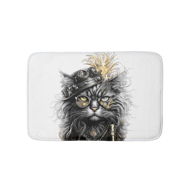 Tapete De Banheiro Gato Steampunk Incrível  (frente)
