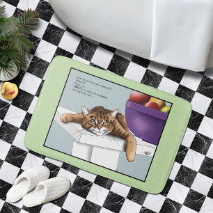 Tapete De Banheiro Gatos Atraentes Laranja Tabby Tratam de Comédia na