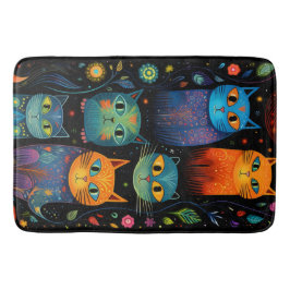 Tapete De Banheiro Gatos azuis