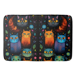 Tapete De Banheiro Gatos azuis