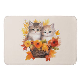 Tapete De Banheiro Gatos de Gatinhos Fofos Personalizados na Cesta
