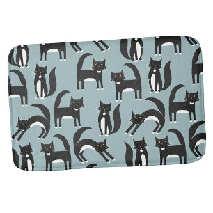Tapete De Banheiro Gatos de Tuxedo preto e branco