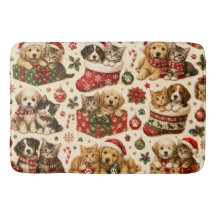 Gatos e Cachorros de Natal Padrão de Férias