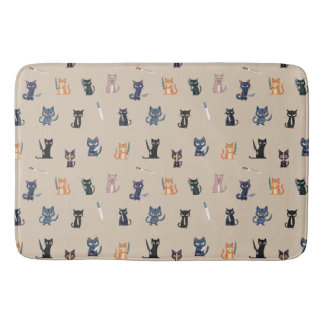 Tapete De Banheiro Gatos e Facas Bath Mat