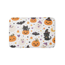 Gatos Fofos Kawaii de Halloween Fantasmas Abóboras