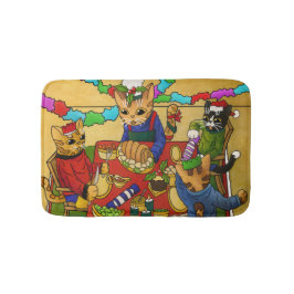 Tapete De Banheiro Gatos Jantes de Natal Britânicos