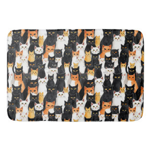 Tapete De Banheiro Gatos Laranja Brancos Pretos