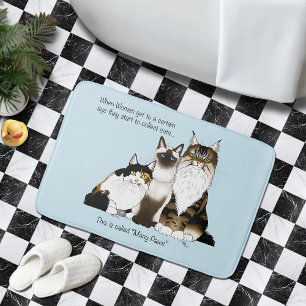 Tapete De Banheiro Gatos Muitas Peças Azul Engraçado