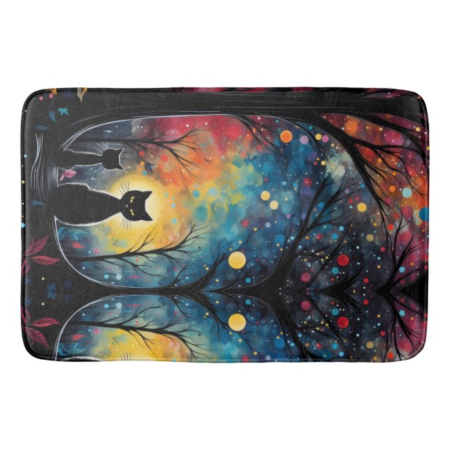 Tapete De Banheiro Gatos negros (Frente)