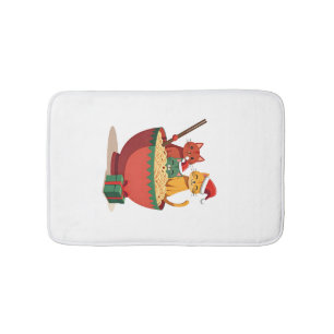 Tapete De Banheiro Gatos Ramen de Natal Anime Natal Xmas Crianças Gar