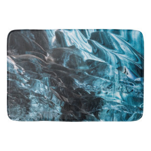 Tapete De Banheiro Gelo Azul Abstrato em Caverna de Gelo