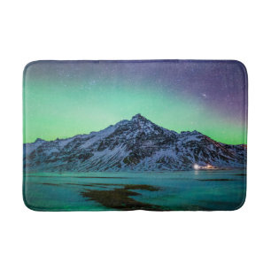 Tapete De Banheiro Gelo e neve Aurora Borealis Via Látea Islândia