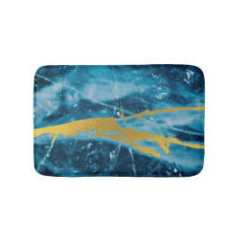 Tapete De Banheiro Geode Agate Gemstone Blue e Dourado