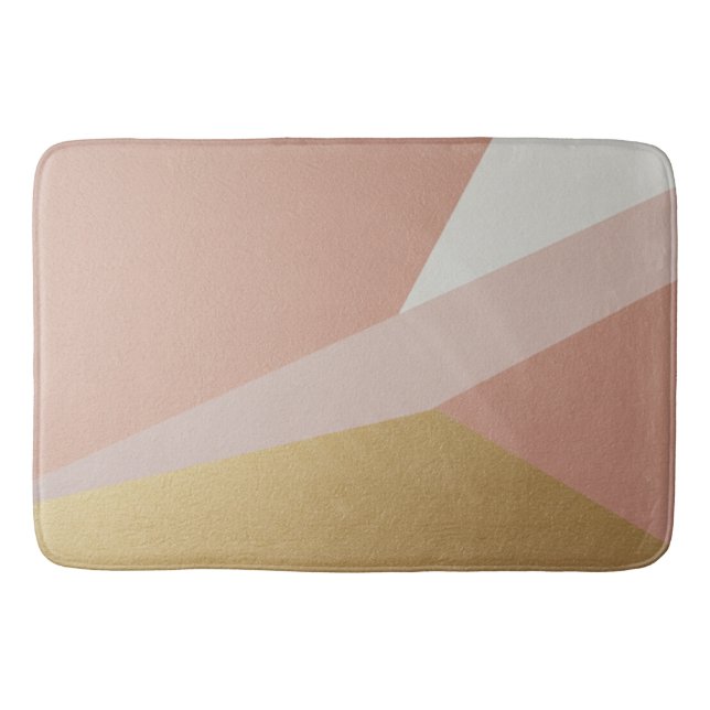 Tapete De Banheiro Geometria da hora do Ouro rosa (Frente)