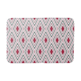 Tapete De Banheiro Geometria de diamante vermelho preto e branco