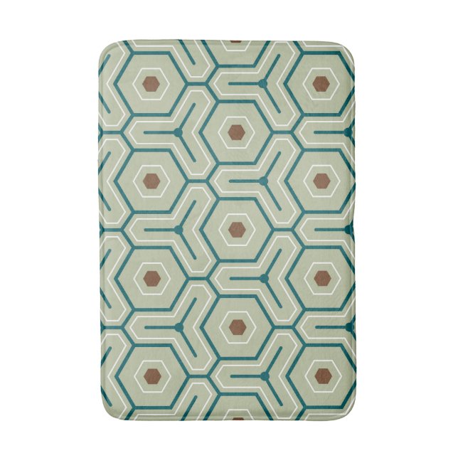 Tapete De Banheiro Geometric pattern with interlocking hexagons (Frente Vertical)