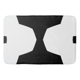 Tapete De Banheiro Geométrico Mínimo Preto e Branco