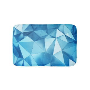 Tapete De Banheiro Geométrico tridimensional, fundo azul metálico