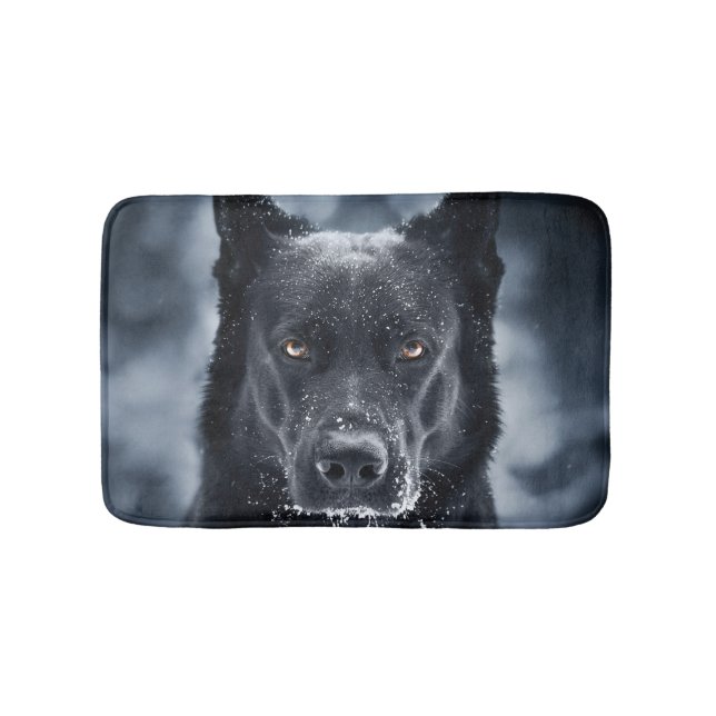 Tapete De Banheiro German shepherd Preto (frente)