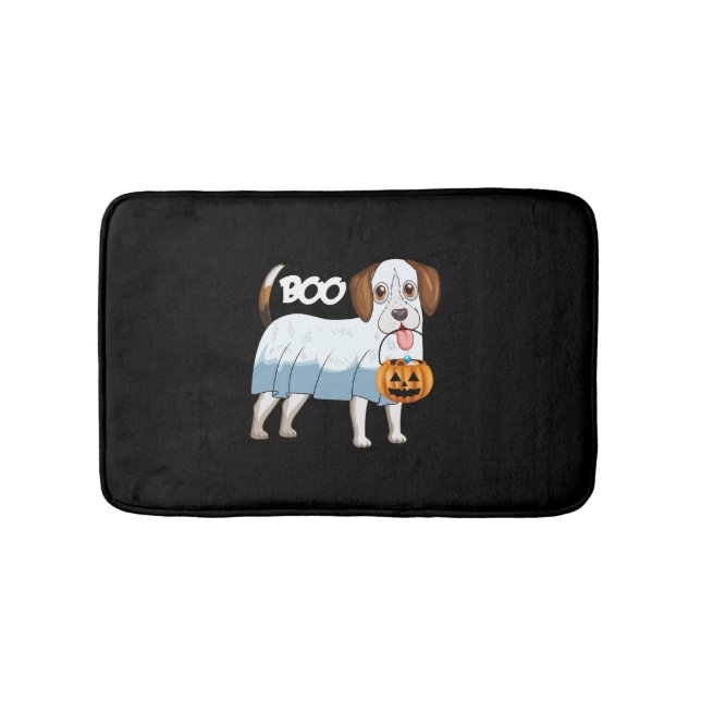 Tapete De Banheiro Ghost Beagle Halloween Dog (frente)