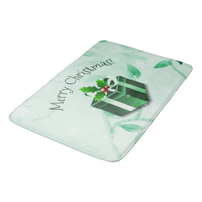 Tapete De Banheiro Gift Bath Mat de Natal Verde (Angulado)