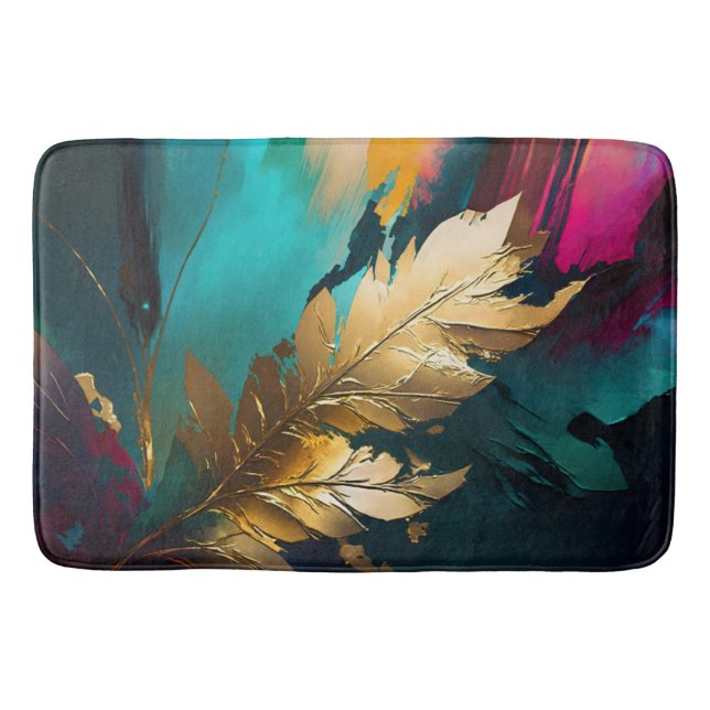 Tapete De Banheiro Gilded Feather – Luxe Abstract Elegance (Frente)