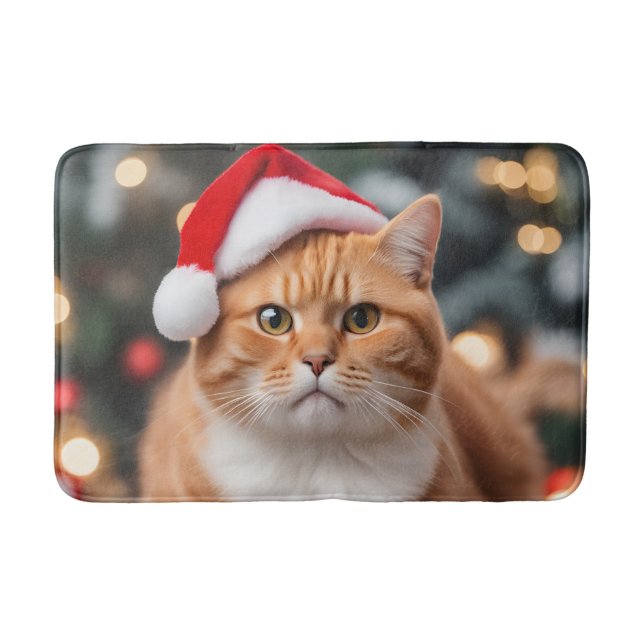 Tapete De Banheiro Ginger British Shorthair Christmas (Frente)