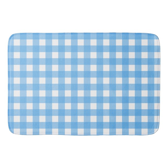 Tapete De Banheiro Gingham azul (Frente)