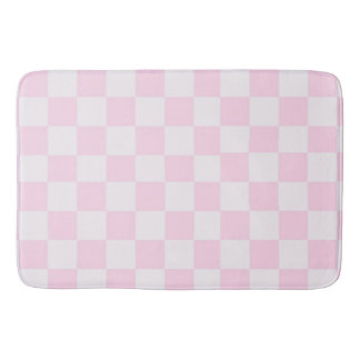 Tapete De Banheiro Gingham Cor-de-Rosa Suave e Feminina, Marcado Girl