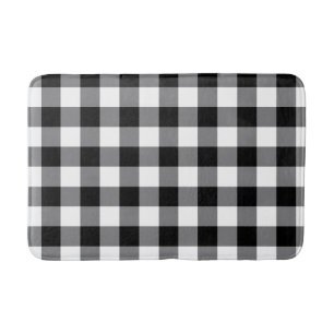 Tapete De Banheiro Gingham Preto E Branco
