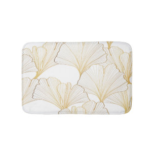 Tapete De Banheiro Ginkgo Dourado: Esquema de Folha Luxuosa