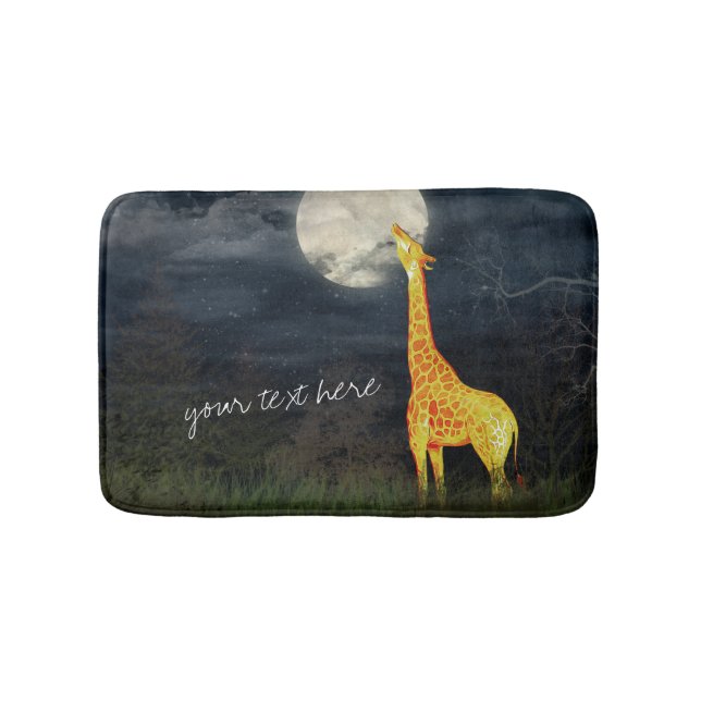 Tapete De Banheiro Girafa e Lua | Bath Mat Personalizada (frente)