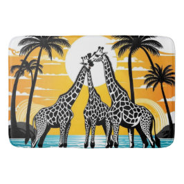 Tapete De Banheiro Girafas na praia