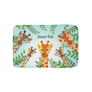 Tapete De Banheiro Girafas Sorridentes de Altura Sorridente Deixam C
