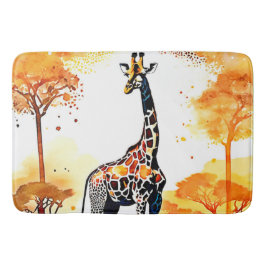 Tapete De Banheiro Giraffe Savannah Art