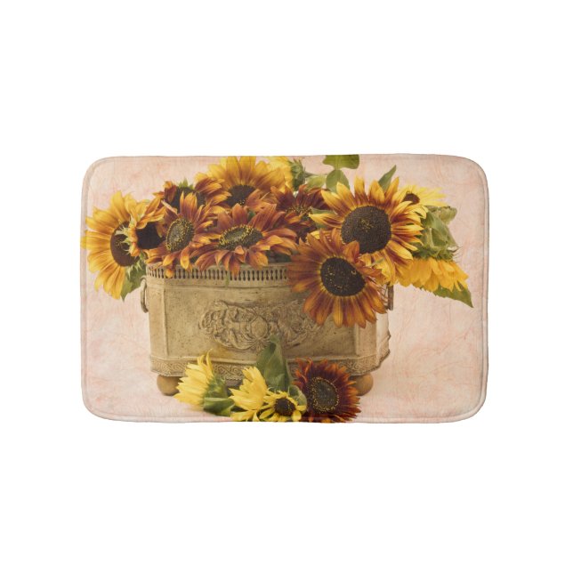 Tapete De Banheiro Girassóis De Laranja No Soquete De Tin (frente)