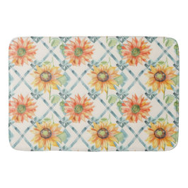 Tapete De Banheiro Girassóis Flores Modernas de Aquarela