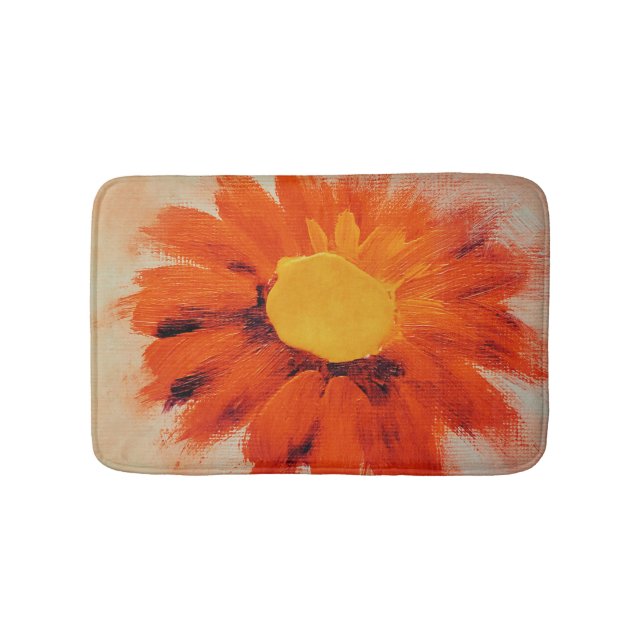 Tapete De Banheiro Girassol de laranja vibrante (frente)