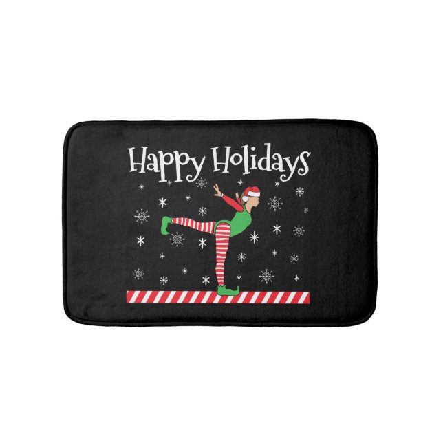 Tapete De Banheiro Girls Gymnastics Elf de Natal (frente)