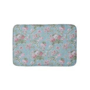 Tapete De Banheiro Girly Cottage Blue Floral