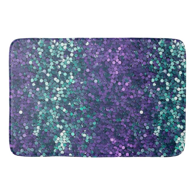 Tapete De Banheiro Girly Purple Aqua Mermaid Sparkle (Frente)