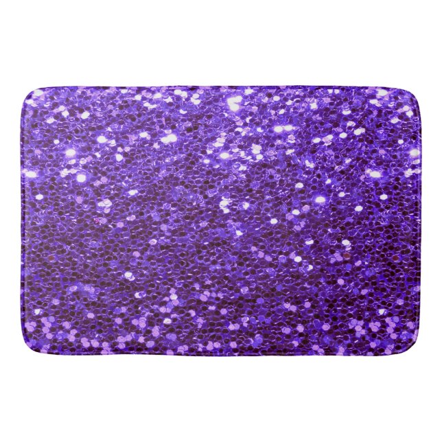 Tapete De Banheiro Girly Purple Glitter Bling Glam Modern (Frente)