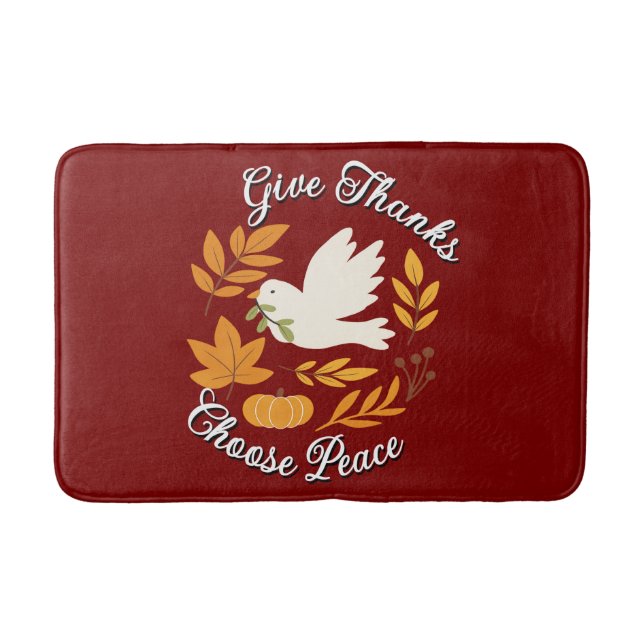 Tapete De Banheiro 'Give Thanks, Choose Peace' Bath Mat (Frente)